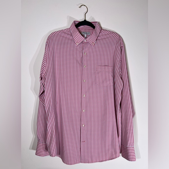Peter Millar Checkered Print Button Down Shirt - Picture 1 of 3